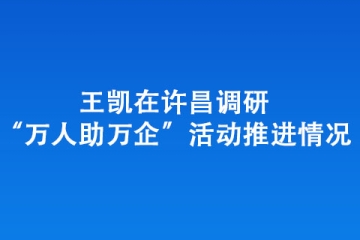 王凱在許昌調(diào)研“萬人助萬企”活動(dòng)推進(jìn)情況